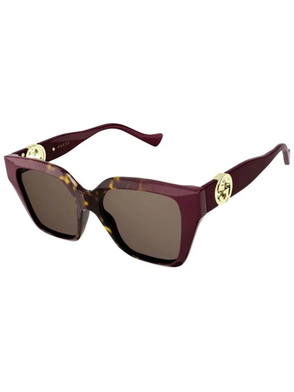 NEW GG1023S 003 GUCCI SUNGLASSES, HAVANA/BURGUNDY WOMEN EYEWEAR